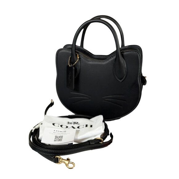 Coach CW615 Crossbody Bag Black Cat Leather Glovetanned 2025 Halloween - Picture 1 of 17